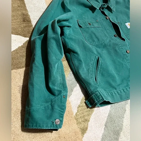 Carhartt Unlined Chore Jacket CU1058 XL CACTUS GREEN, GRAIL/VTG/MINT